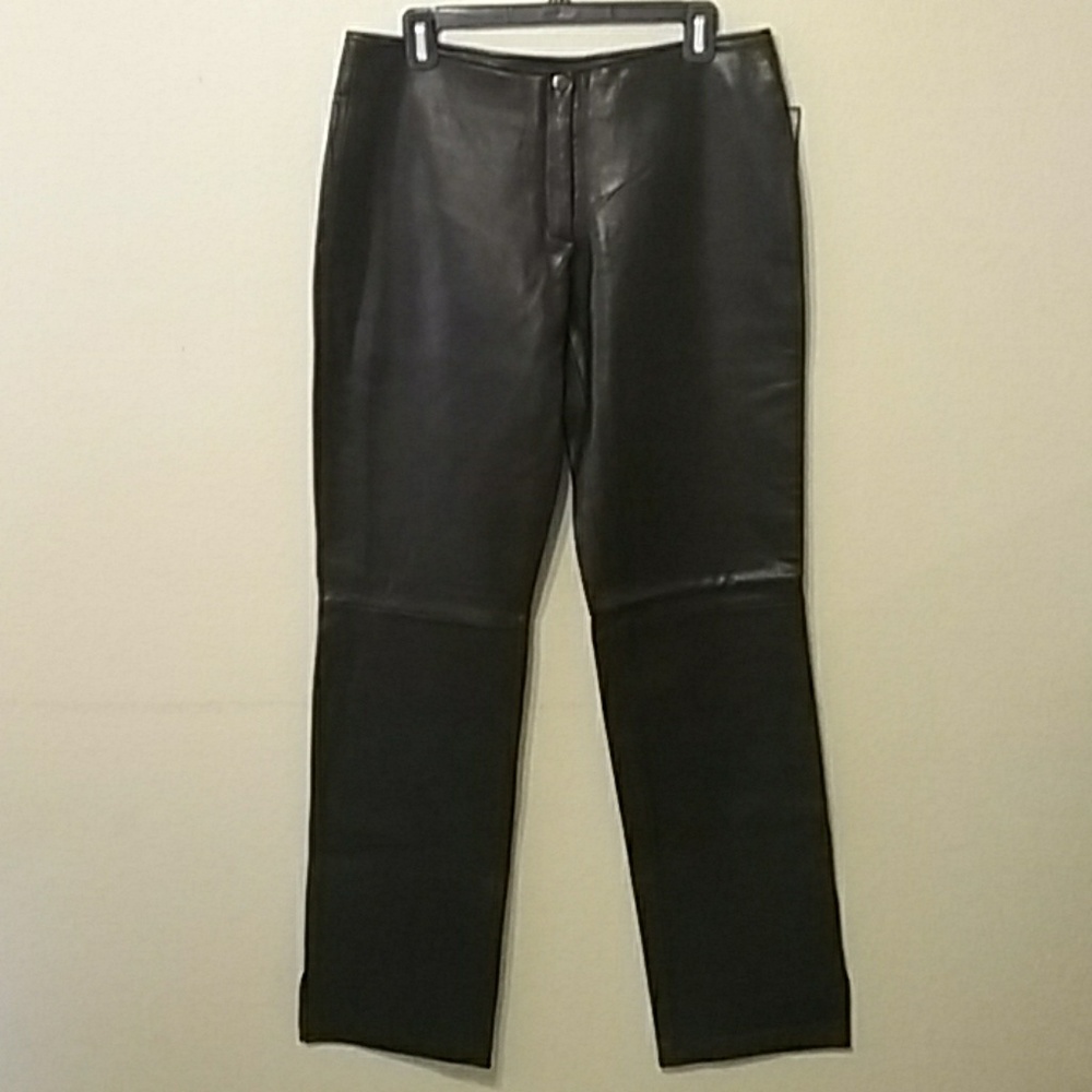 Lobi Lobi Genuine Leather Pants Black Sz 8 NWT